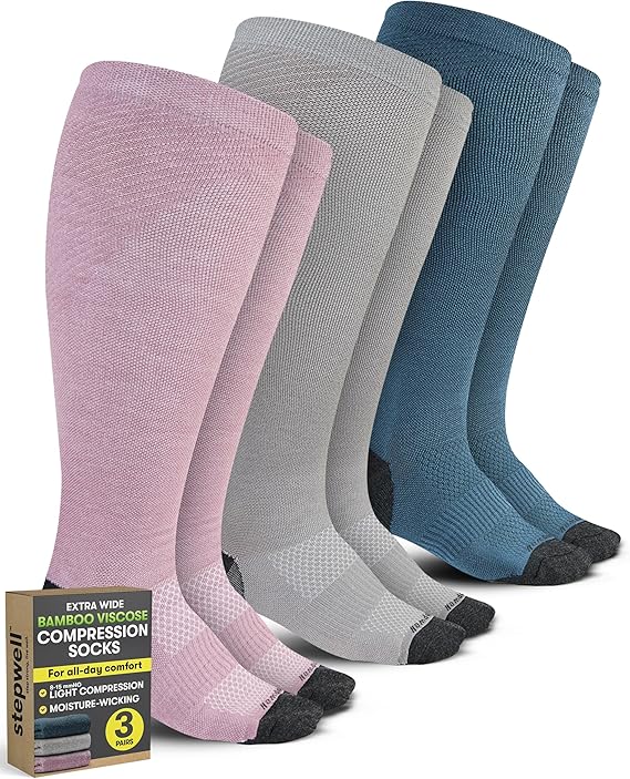 Extra Wide Bamboo Viscose Compression Socks