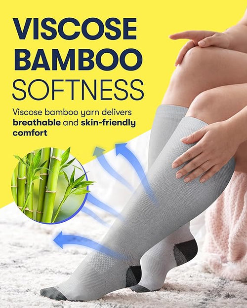 Extra Wide Bamboo Viscose Compression Socks