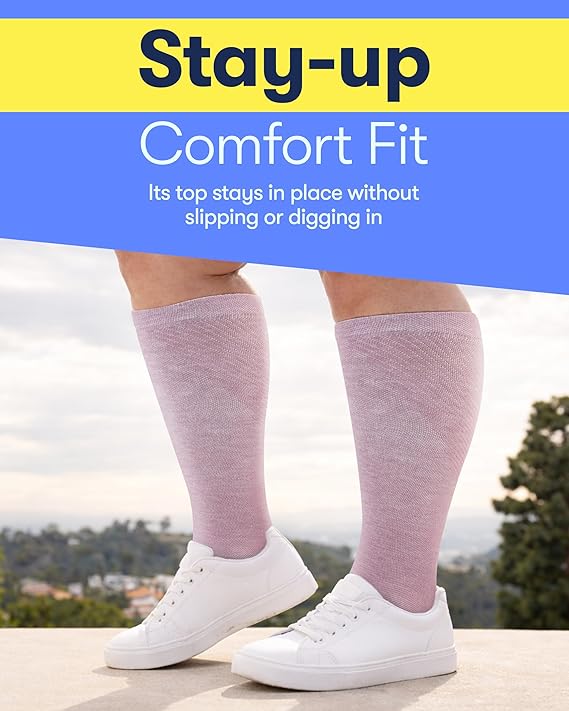 Extra Wide Bamboo Viscose Compression Socks
